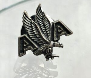 American Airlines Eagle Logo Silver Tone Lapel Hat Pin Vintage